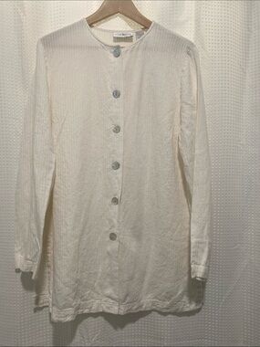 Liz Claiborne’s villager Cream Button Textured Tunic